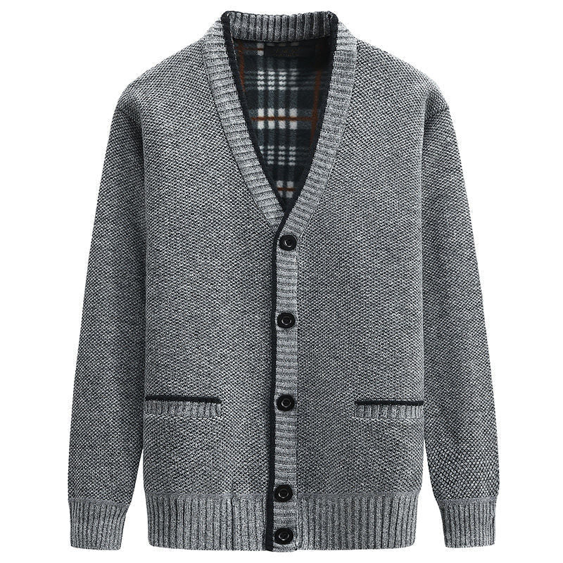 New Cardigan Men Autumn Winter Thick V Neck Knitted Sweater Coats Casual Warm Knitted Cardigan Men Fashion Mens Clothing