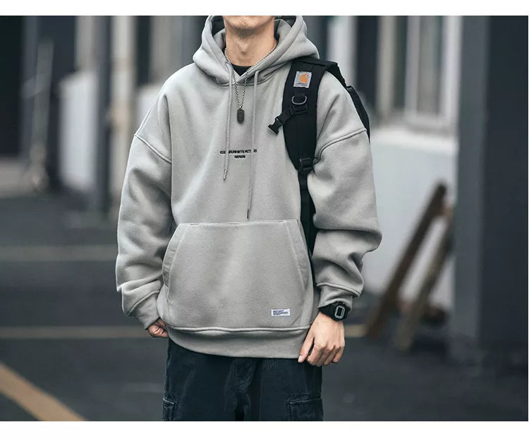 saferido High Quality Thin Fleece Hoodie Japanese Streetwear Hip Hop Sweatshirt Men Clothing Korean Couple Pullover Harajuku Coat