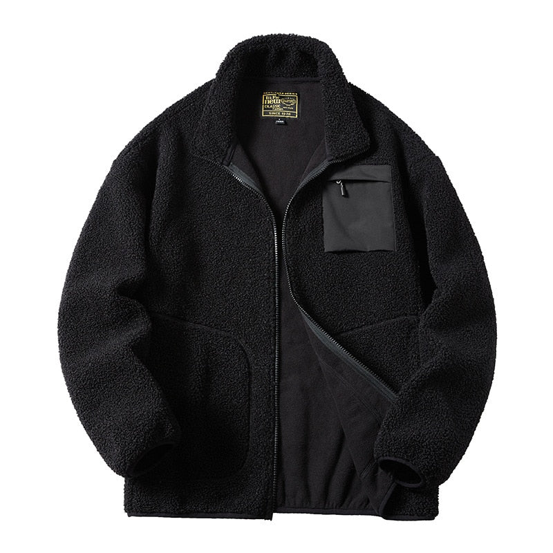 Unisex Lamb Wool Teddy Coat Men Women Cashmere Fleece Jacket Teen Couple Warm Clothing Boy Girls Varsity Techwear Spring
