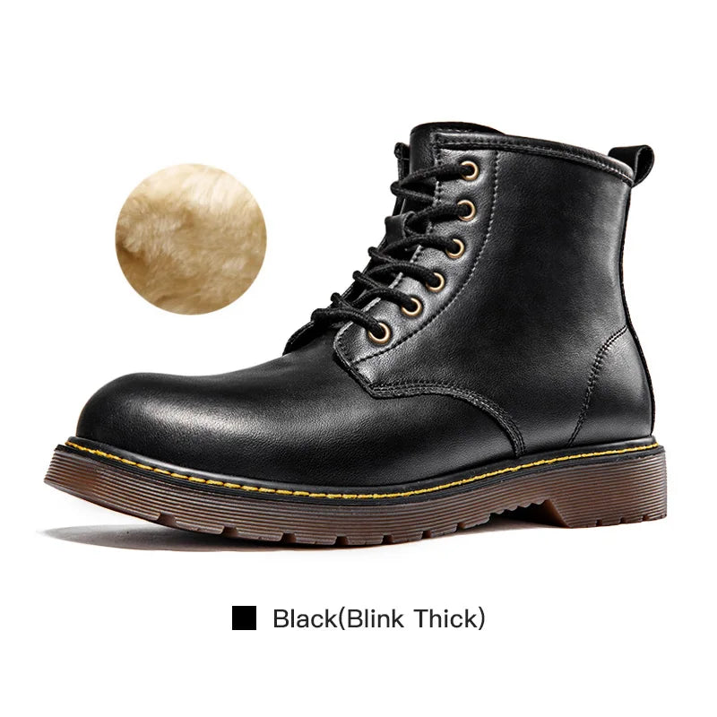 saferido Maden Vintage Men's Boots Genuine Leather Ankle Boots Autumn Winter Warm Fashion Shoes British Style Brand Outdoor Safety Shoes