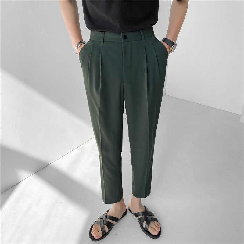 Summer Multi-color Suit Pants Men's Fashion Business Society Mens Dress Pants Korean Loose Straight Casual Pants Men Trousers