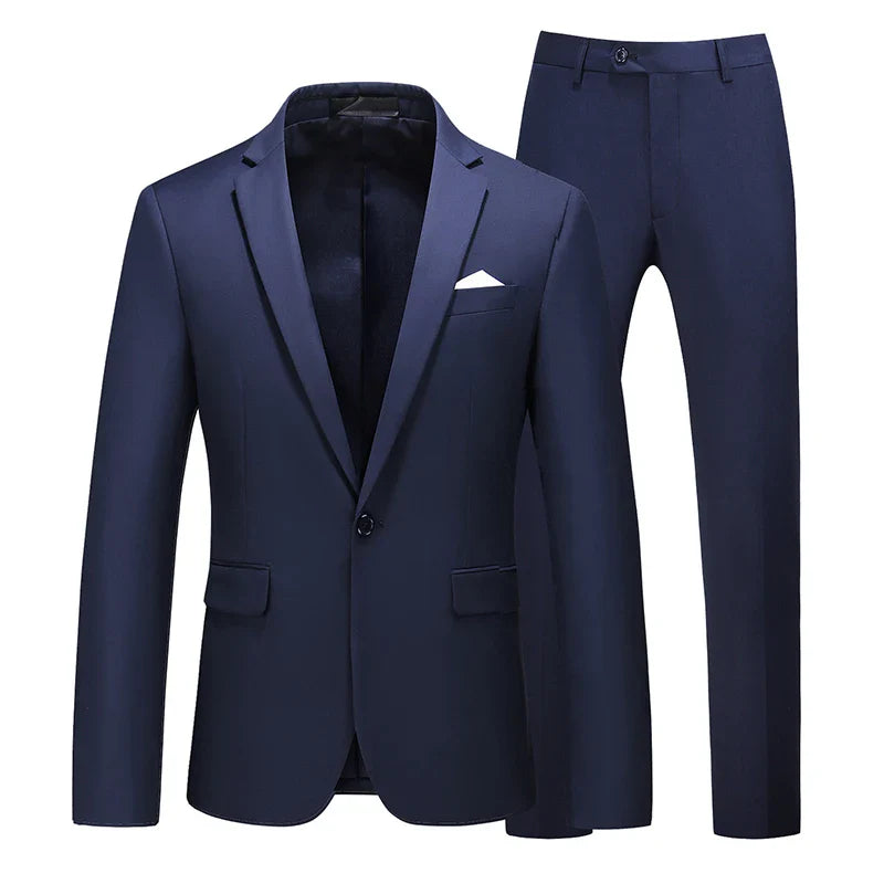 Men's Suit Jacket with Pant Slim Fit Formal Clothing Business Work Wedding Tuxedo Set Blazer Trousers White Pink Red Suits Man
