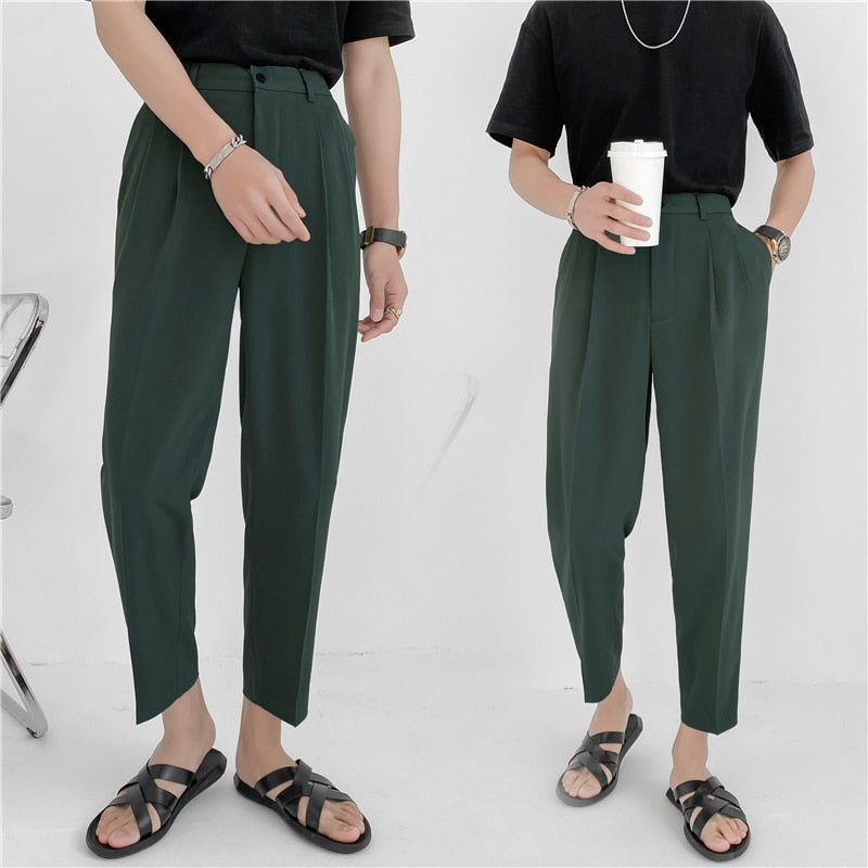 Summer Multi-color Suit Pants Men's Fashion Business Society Mens Dress Pants Korean Loose Straight Casual Pants Men Trousers