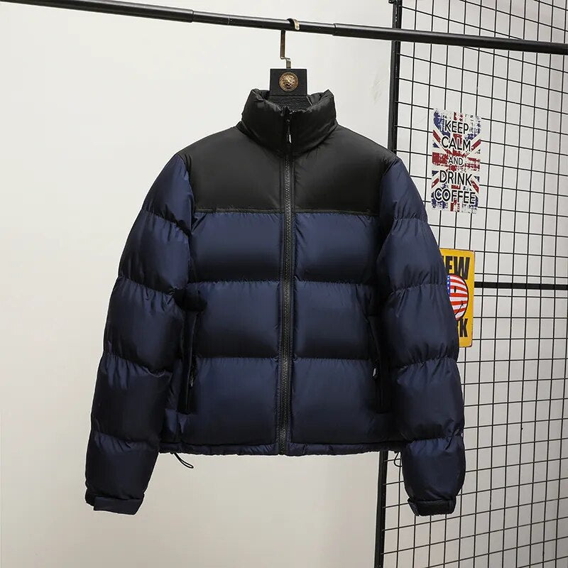Men Winter Fashion Trendy Parkas Cotton-padded Coats Couple Thickened Short Padded Jacket Casual Stand Collar Warm Men Jacket