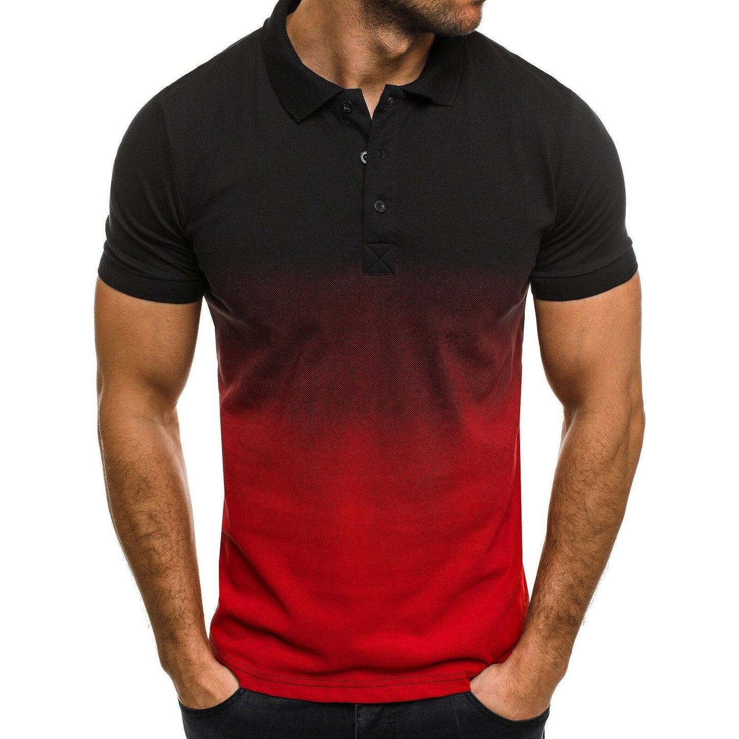 MRMT Brand New Men's Casual T-Shirt 3D Digital Print Gradient Color Lapel Men Polo Tees Shirt Short-Sleeved Man Polo Shirts