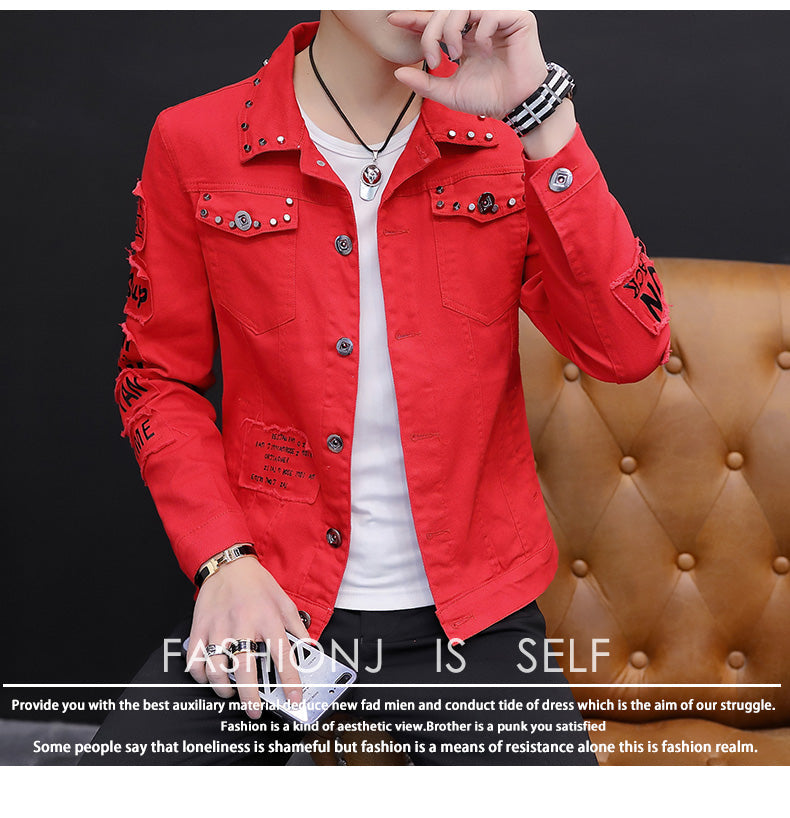 saferido Spring And Autumn Jeans Coat Men's Korean-style Fashion Students Handsome Versatile Jacket MEN'S Wear Summer New Style Cowb