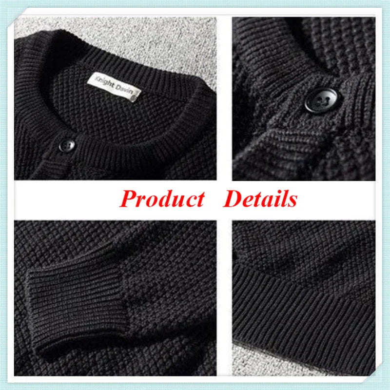 saferido Casual Men Sweatercoat Autumn Knit Cardigan Solid Color Korean Style Fashion Streetwear Wild Male Slim Tops Knitwear