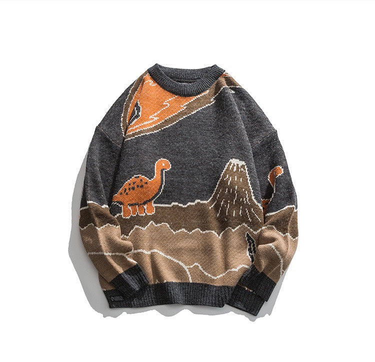 saferido Harajuku vintage rabbit ugly sweater streetwear pullover men super cute anime knitwear sweating video hip hop grandpa sweater