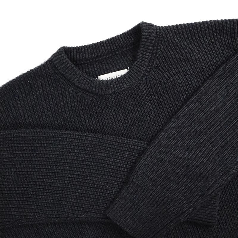 saferido -shop mens fall outfits Magila Autumn and Winter Casual Sweater Sweater Style Gray Black round Neck Loose Pullover Sweater Original Men and Women