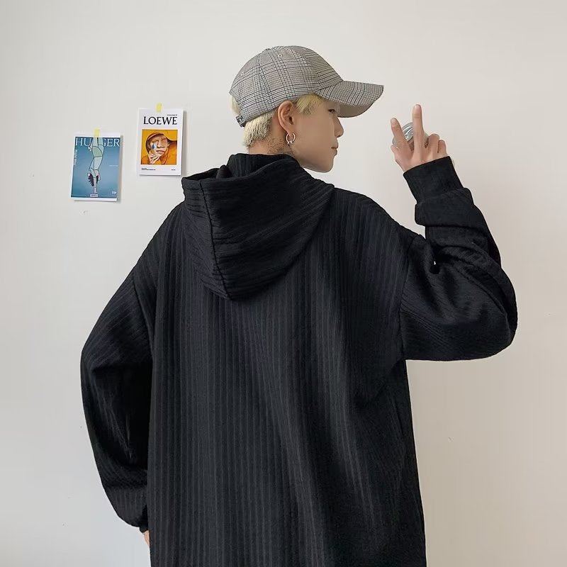 saferido mens winter fashion Turtleneck Hooded Sweater Men's Spring and Autumn Lazy Style Sweater Oversize Men's Coat