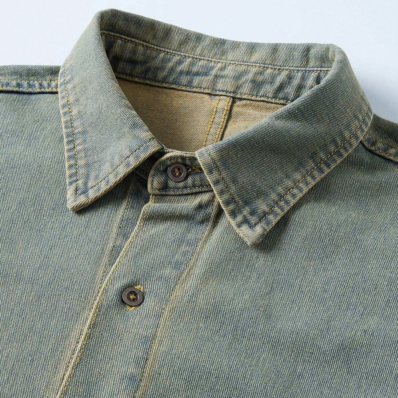 saferido 90s fashion men Frayed Star Patch Embroidered Short-Sleeved Men's Shirt Summer American Street Wash Polo Collar Button Cardigan Shirt