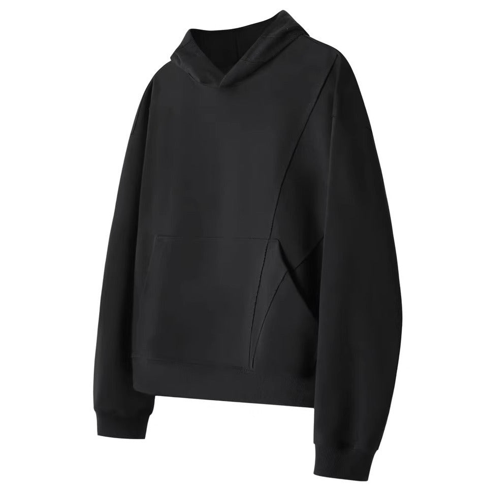 saferido men fall outfits casual American Cleanfit Stitching Deconstructing Boxy Profile Hooded Short Sweater Men's Spring and Autumn Loose Hoodie Coat