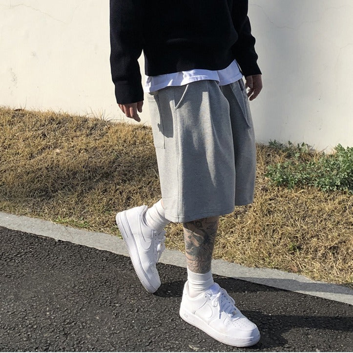 saferido 90s fashion men American Style Street Fitness Sports Loose Shorts Men's Casual Hip Hop Workout Bodybuilding Breathable Lace-up Shorts