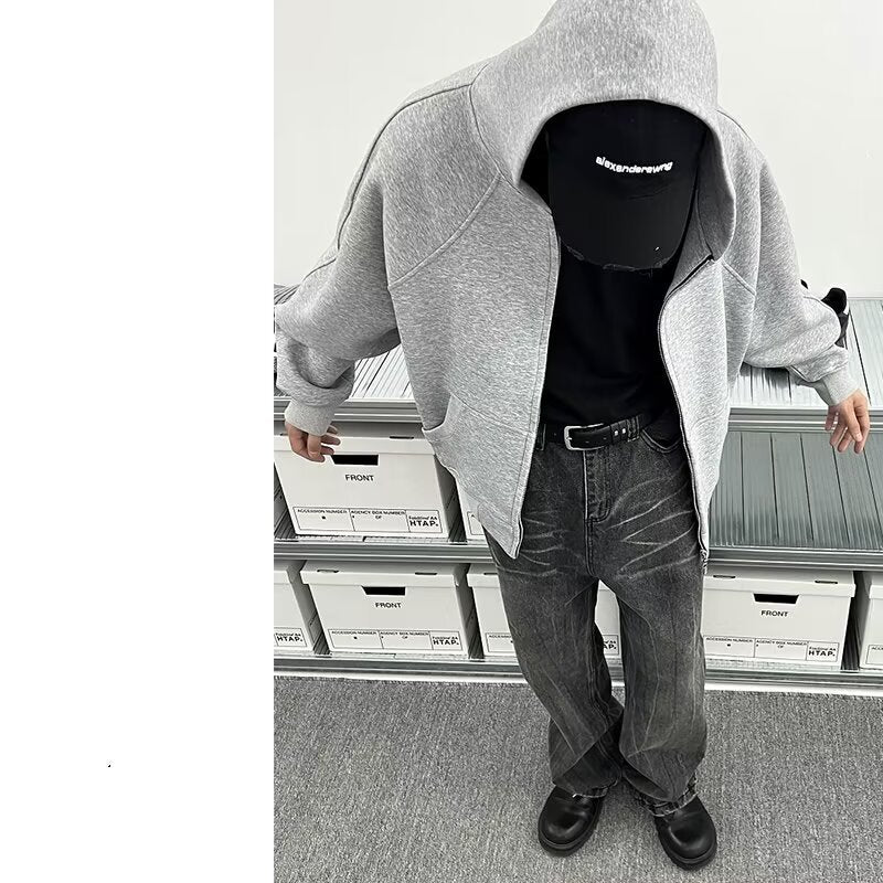 saferido -shop drip outfit men Jeans Men's Spring and Autumn New American High Street Fashion Pu Shuai Gradient Washed Straight Wide-Leg Casual Trousers