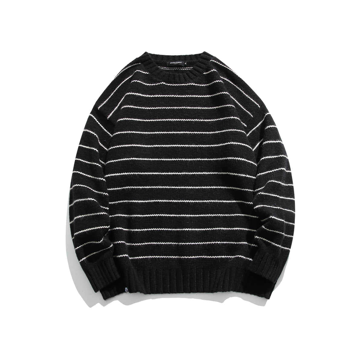 saferido      -shop boy outfits Men's American Autumn New Striped Thickened Sweater Loose round Neck Pullover Sweater