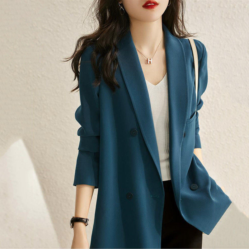 spring new Popular style fashion Korean version simple commuter temperament suit collar acetic acid vertical suit jacket tide