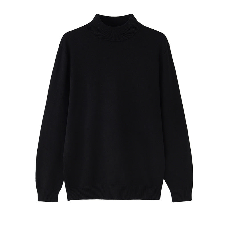 saferido -shop starboy outfit Autumn and Winter High-Grade Half Turtleneck Sweater Men's Korean-Style Loose Casual Solid Color Mid-Collar Knitted Bottoming Shirt Long Sleeve Inner Wear