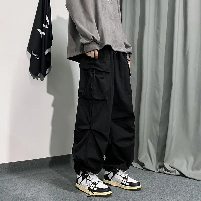 saferido starboy outfit Ins American Overalls Men's and Women's High Street Design Drawstring Loose Ankle-Tied Wide-Leg Casual Trousers