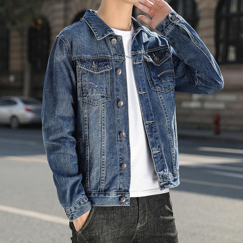 saferido -shop men’s fashion Denim Coat Men's New Korean Style Trendy Ruan Shuai Flying Jacket Men's Autumn plus Size Fat Men's Top