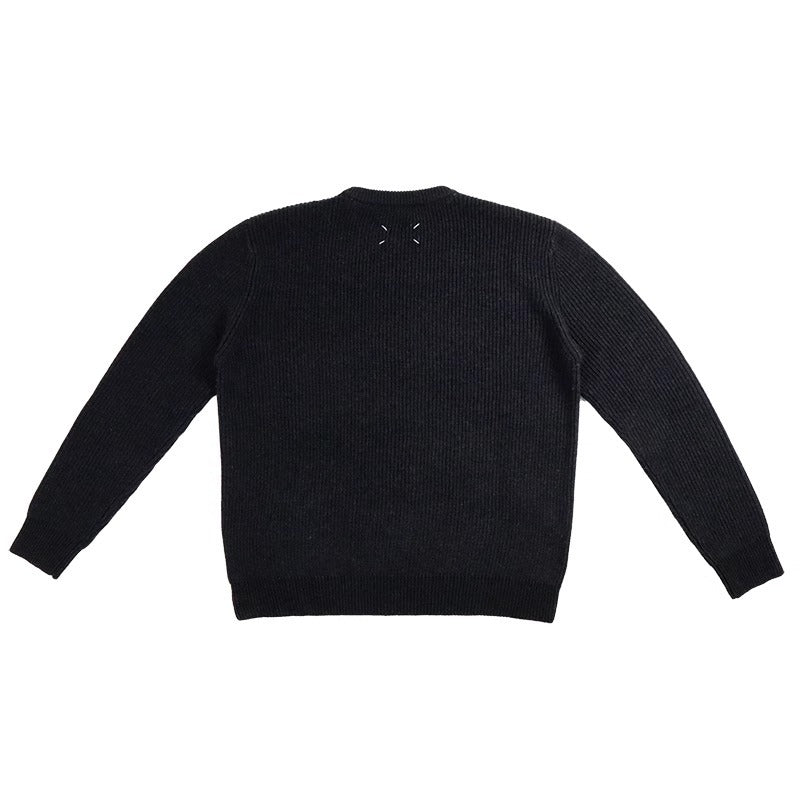saferido -shop mens fall outfits Magila Autumn and Winter Casual Sweater Sweater Style Gray Black round Neck Loose Pullover Sweater Original Men and Women