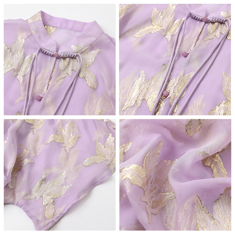 National style light luxury retro celebrity wind mulberry silk top solid color slim fit high waist hip wrap acetic acid suspender skirt M6042