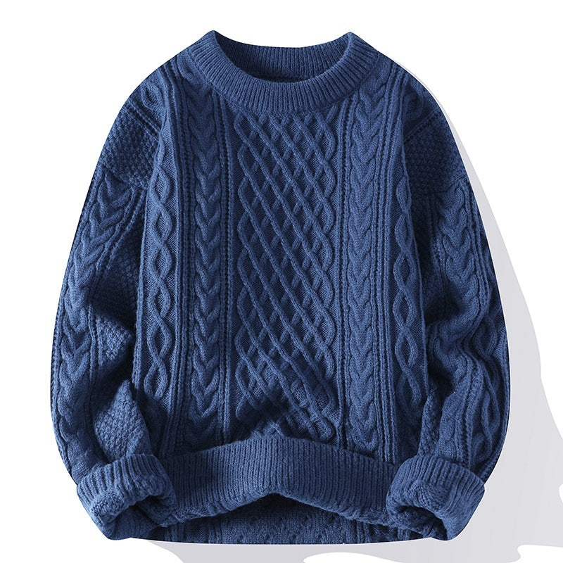 saferido -shop men’s fashion Autumn and Winter Fashion Trendy Solid Color Pullover Sweater Men's Trendy Handsome Loose Casual Sweater Coat