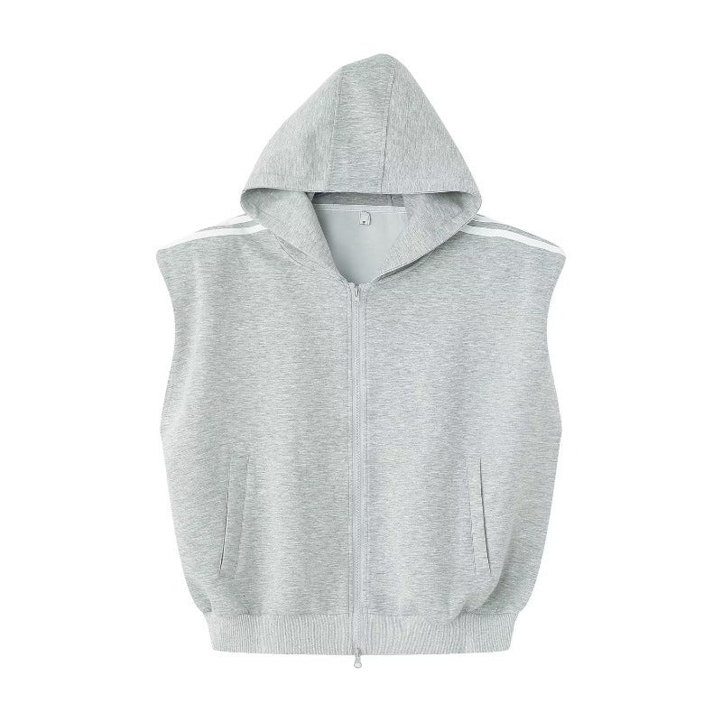 Men's high-end wear suit American style padded shoulder vest sleeveless sweater casual sports spring wear a complete set