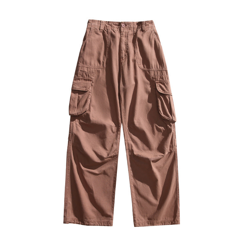 saferido 2000s fashion Japanese Retro Autumn Distressed Washed Overalls Casual Large Pocket Men's and Women's Loose Trousers