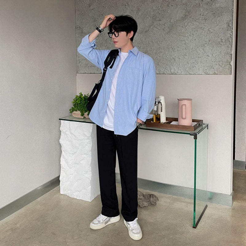 saferido -shop outfits for men Myq British Yupi Men's Long-Sleeved Shirt Autumn New Korean Style Loose High-Grade All-Matching Shirt