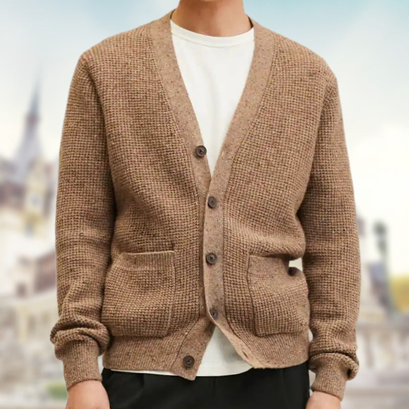 saferido -shop men’s fall fashion Hot Sale Men's Knitwear Autumn and Winter V-neck Thickened Cardigan Sweater Woolen Coat Sy0103