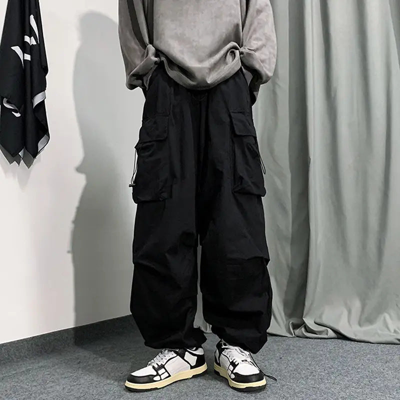 saferido starboy outfit Ins American Overalls Men's and Women's High Street Design Drawstring Loose Ankle-Tied Wide-Leg Casual Trousers