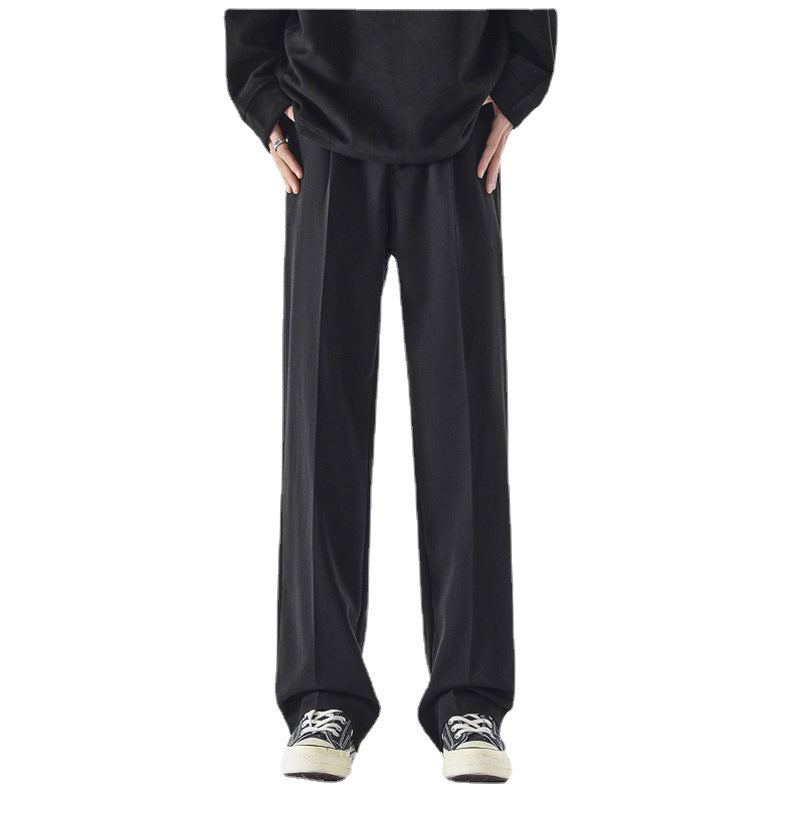 saferido -shop black men fashion urban Italian Style Naples Suit Pants Draping High-Grade Suit Pants Ruan Handsome Loose Straight Casual Pants