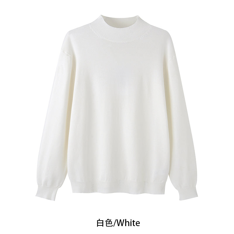 saferido -shop starboy outfit Autumn and Winter High-Grade Half Turtleneck Sweater Men's Korean-Style Loose Casual Solid Color Mid-Collar Knitted Bottoming Shirt Long Sleeve Inner Wear