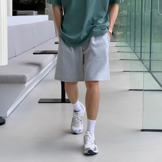 saferido      -shop boy outfits Myq Simple Solid Color Casual Shorts Men's Summer Loose Cropped Sports Pants Korean Style Trendy Straight Pants