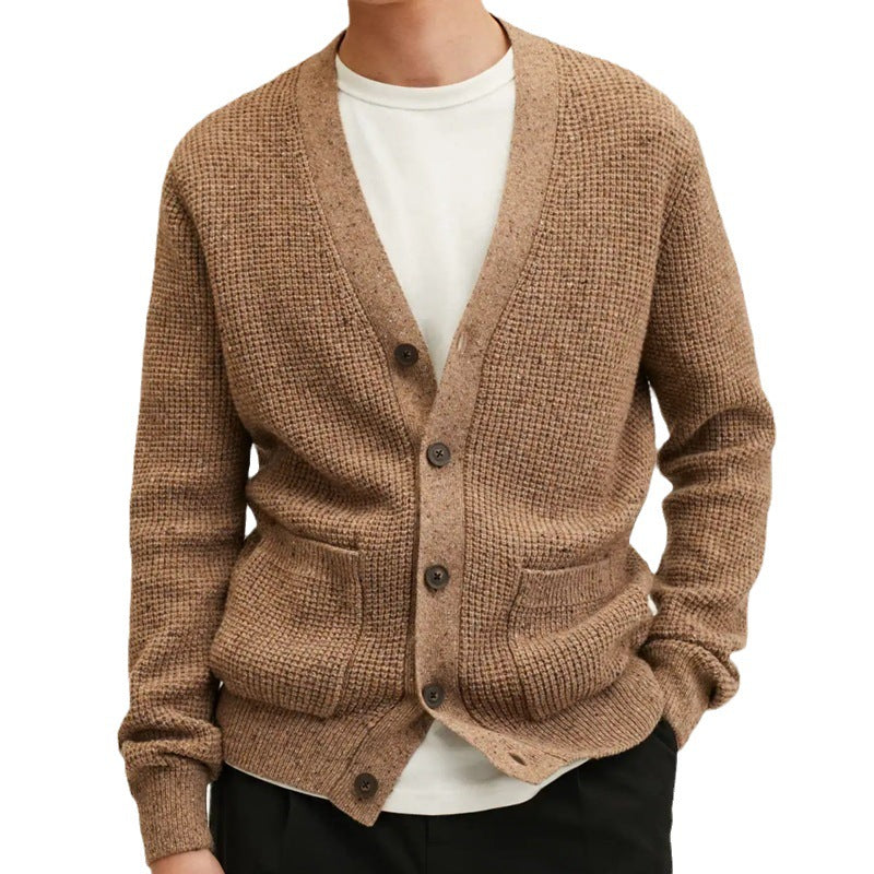 saferido -shop men’s fall fashion Hot Sale Men's Knitwear Autumn and Winter V-neck Thickened Cardigan Sweater Woolen Coat Sy0103