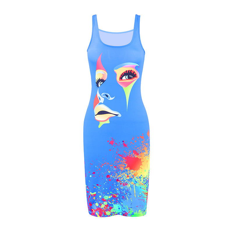 SAFERIDO 2025 black style hot girls, explosive ins new sexy painted dress, a hairdresser women's clothing