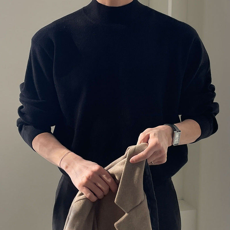 saferido -shop classy outfits men Men's Korean-Style Winter Versatile Retro Christmas Green Sweater round Neck Pullover Sweater Fashionable Trendy Sweater