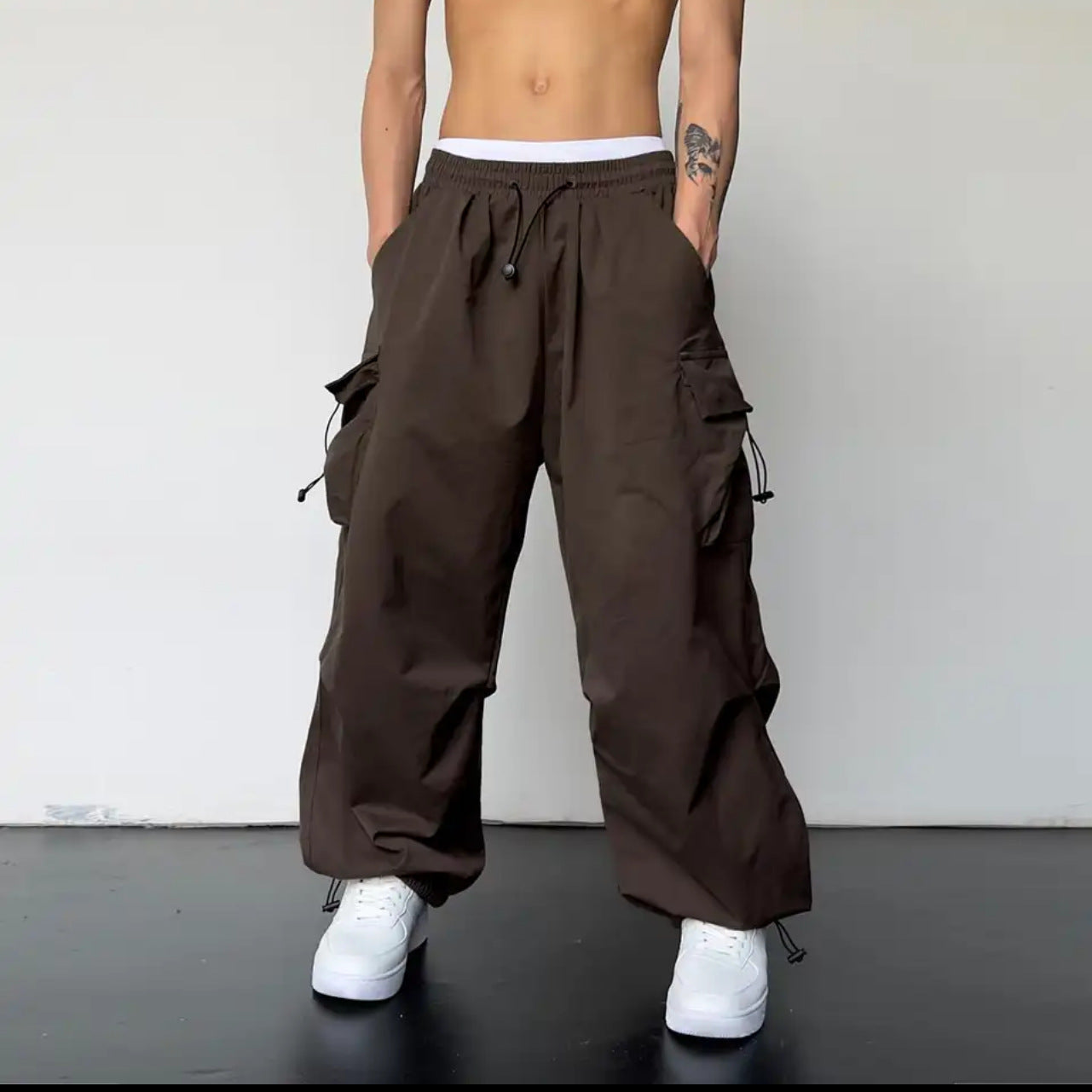 saferido starboy outfit Ins American Overalls Men's and Women's High Street Design Drawstring Loose Ankle-Tied Wide-Leg Casual Trousers
