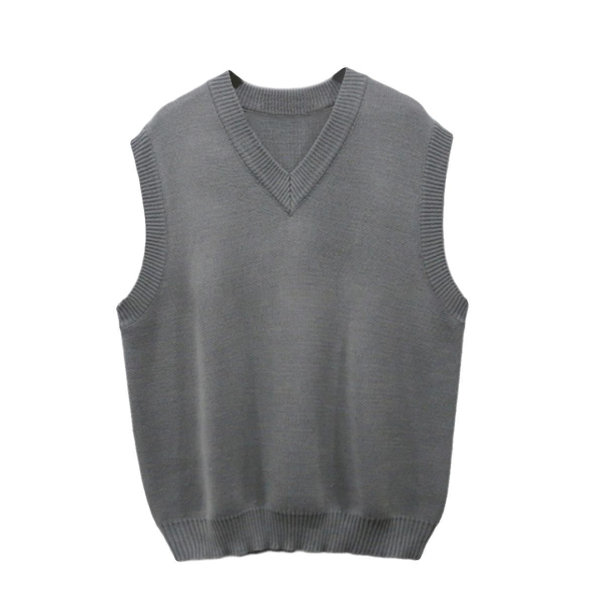 saferido -shop mens fall fashion Spring Wool Vest Korean Style Handsome Solid Color V-neck Sleeveless Knitted Vest New All-Match Sweater Waistcoat