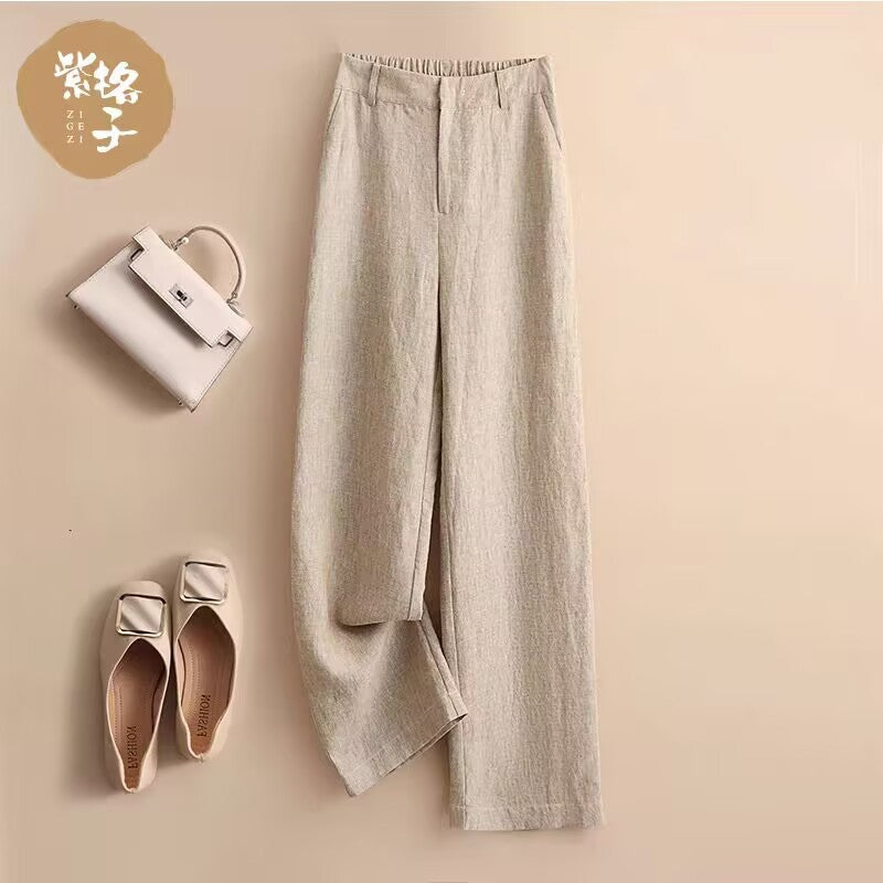 summer new fashionable small comfortable straight pants loose large size versatile casual simple trousers women