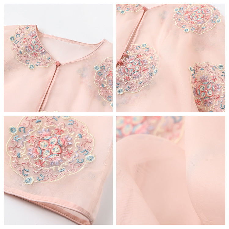 New Chinese style loose mulberry silk shirt women's summer thin high-end design loose top M6032