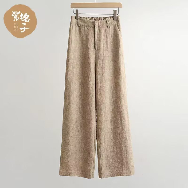 summer new fashionable small comfortable straight pants loose large size versatile casual simple trousers women
