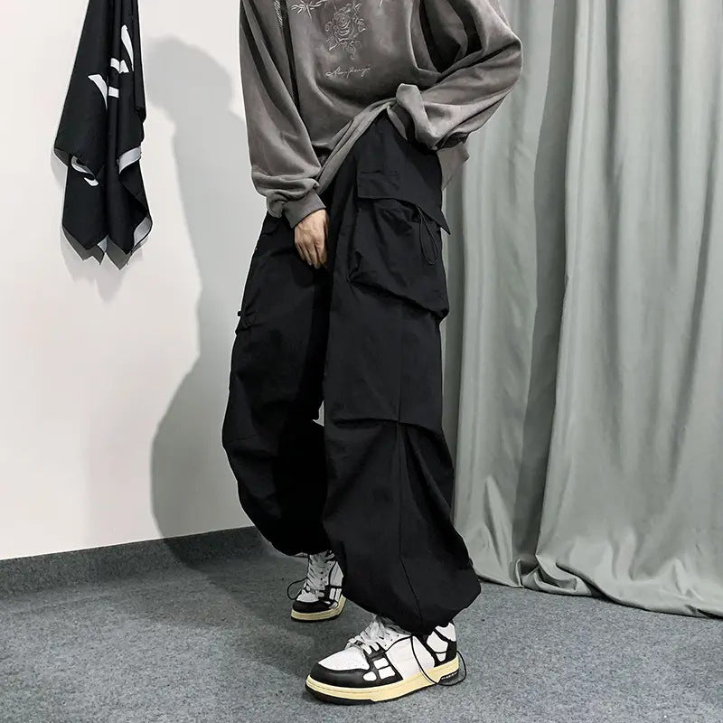 saferido starboy outfit Ins American Overalls Men's and Women's High Street Design Drawstring Loose Ankle-Tied Wide-Leg Casual Trousers