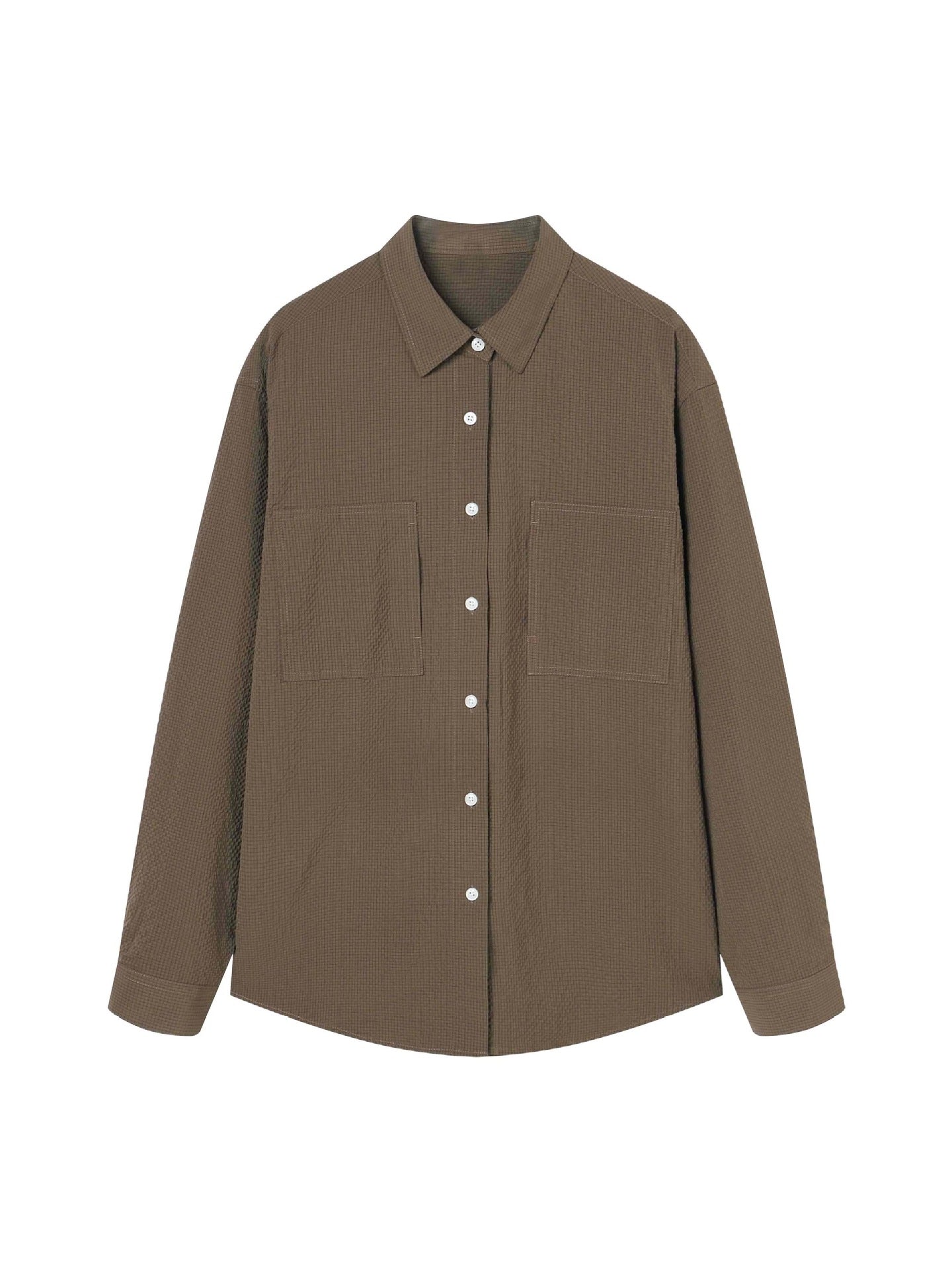 Fashionable textured long-sleeved shirt for men, new summer style, versatile, comfortable and casual, seersucker design, light shirt