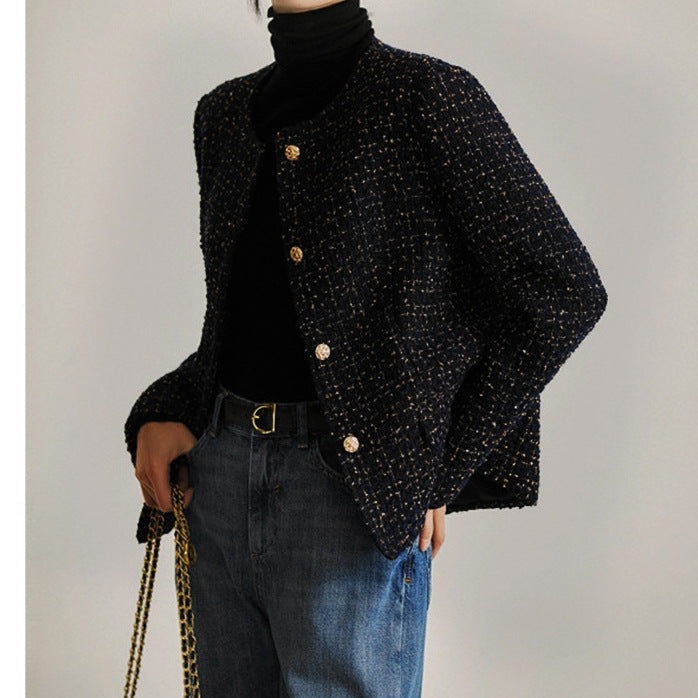 2025 Premium wool woven tweed, small fragrant jacket light luxury 2-color women's clothing spring short