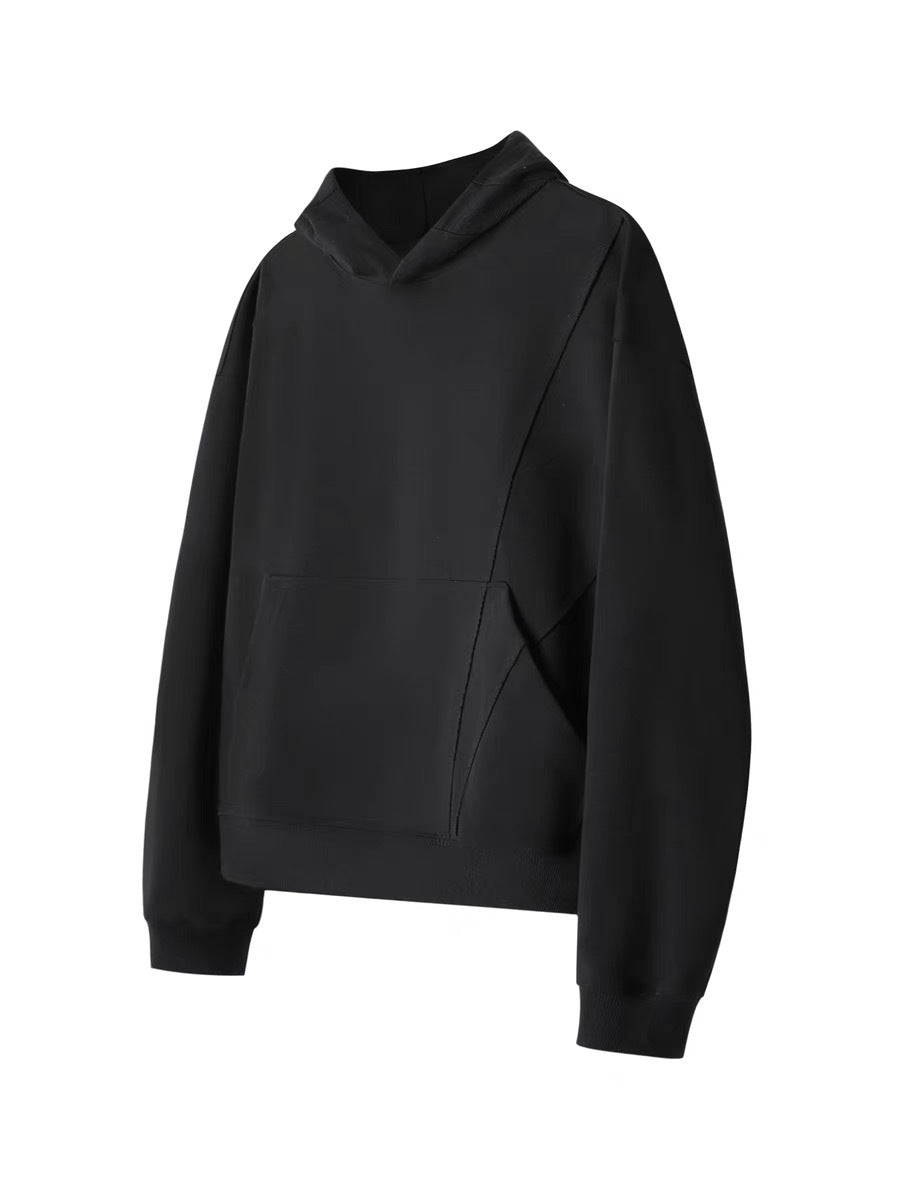 saferido men fall outfits casual American Cleanfit Stitching Deconstructing Boxy Profile Hooded Short Sweater Men's Spring and Autumn Loose Hoodie Coat