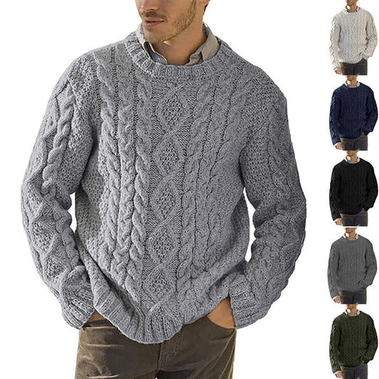 saferido      -shop mens winter fashion Autumn and Winter New Sweater Men's Solid Color round Neck Long Sleeve Sweater plus Size Men's Clothing