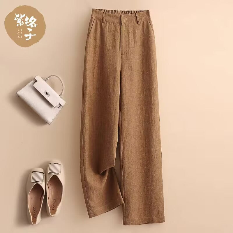 summer new fashionable small comfortable straight pants loose large size versatile casual simple trousers women