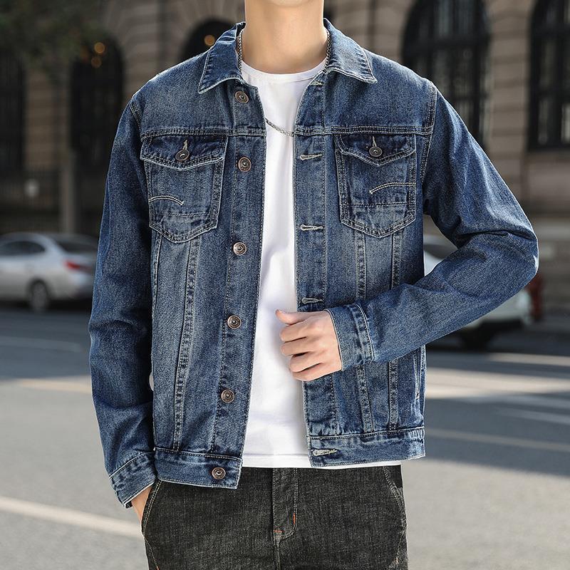 saferido -shop men’s fashion Denim Coat Men's New Korean Style Trendy Ruan Shuai Flying Jacket Men's Autumn plus Size Fat Men's Top