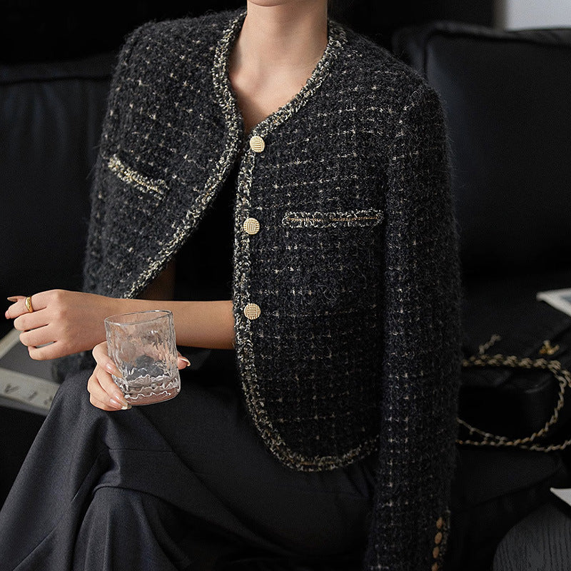2025 Wool Xiaoxiangfeng jacket, high-end tweed short jacket, women's spring new women's versatile top